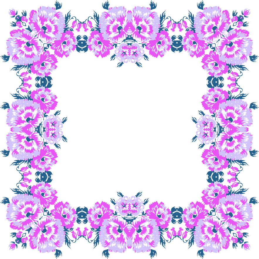 Floral Wreath Png Photos (lavender, violet, black)