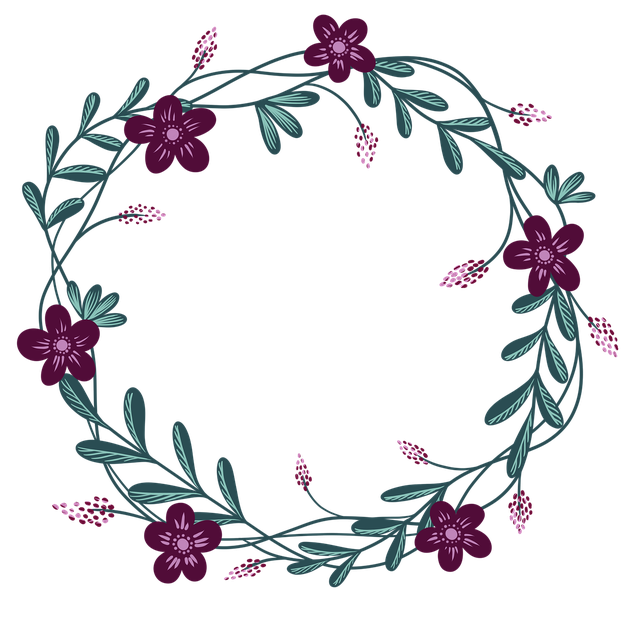 Floral Wreath Png Picture (black, maroon)