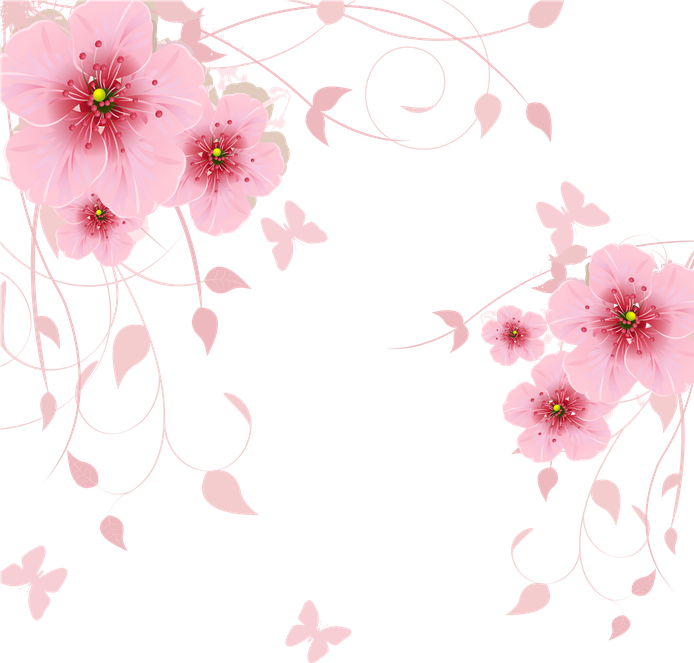 Blossom Flower Vector Png (pink, black)