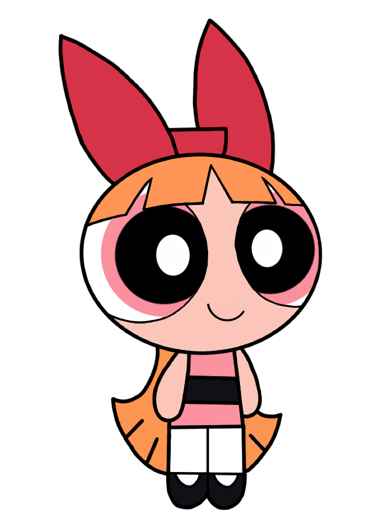 Blossom Powerpuff Girls Png Transparent Background (salmon, chocolate, pink, black, white)