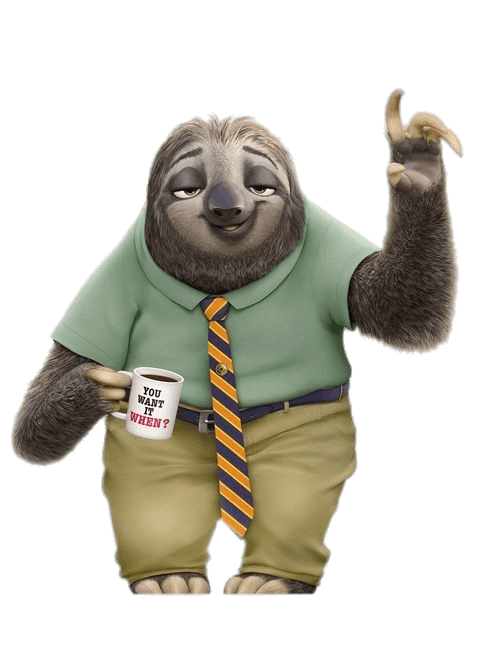 Sloth Png File (gray)