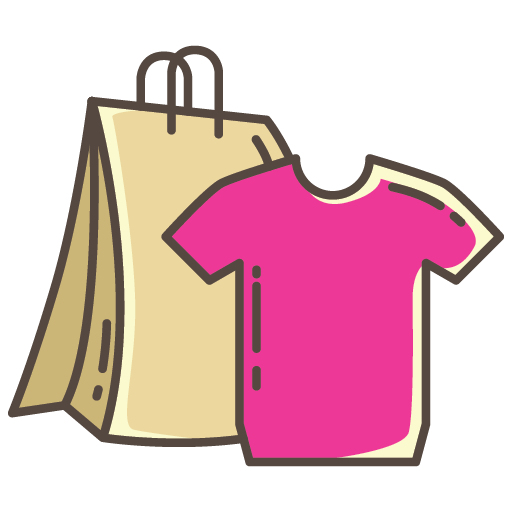 Clothing Shop Bag Tshirt Icon Free Png Icon Download (salmon, indigo, beige, white, pink)