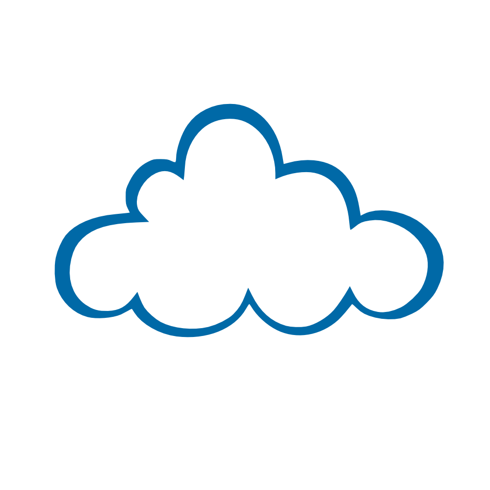 Cloud Cartoon Png (white, teal)