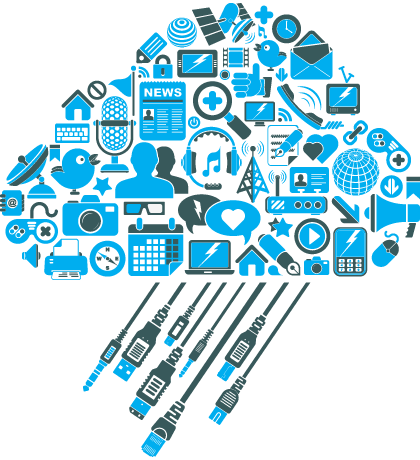 Cloud Computing Png Image (greenish blue, indigo, gray, black, white)