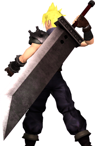 Cloud Strife Png Clipart (black, white)