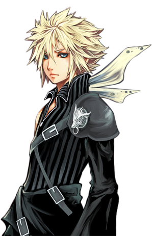 Cloud Strife Transparent Background (black)