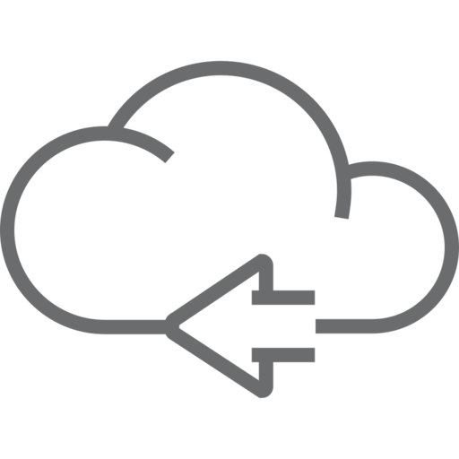 Cloud Arrow Left Free Png Icon (black, gray)