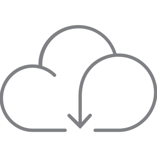 Cloud Down Free Png Icon (black, gray)