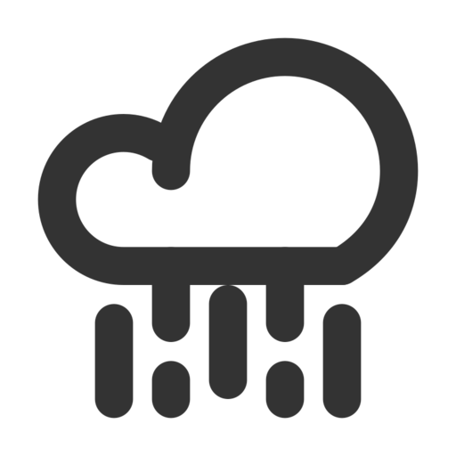 Cloud Rain Heavy Free Png Icon Download (black)