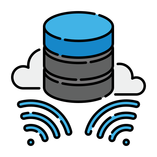 Cloud Signal Database Server Storage Data Icon Free Transparent Png Icon Download (greenish blue, black, gray, lavender, teal)