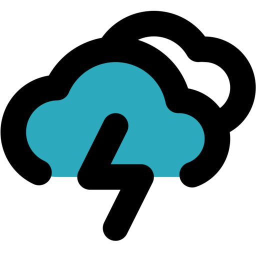 Clouds Strom Free Png Icon Download (black, teal)