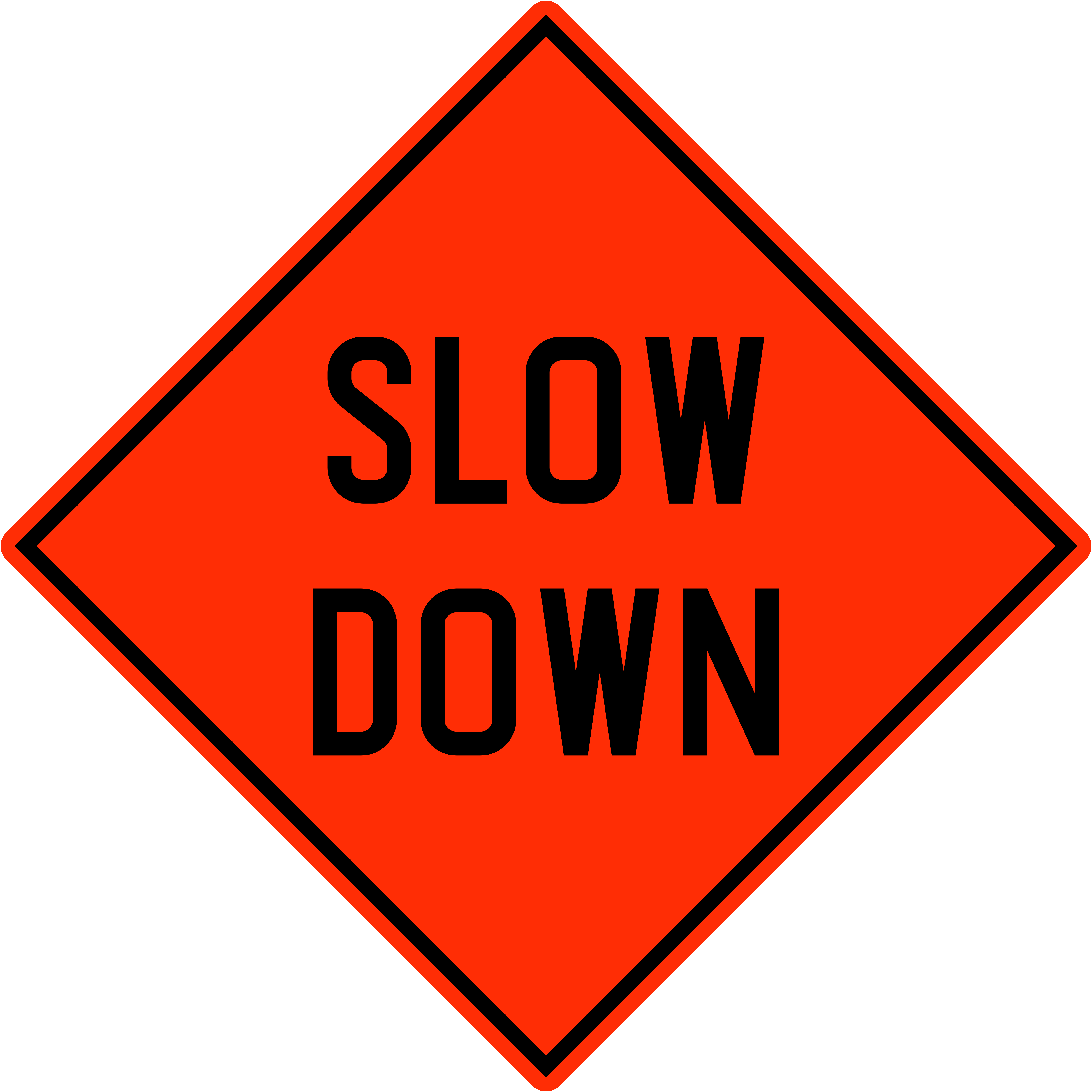 Slow Sign Png File (black, maroon, red)