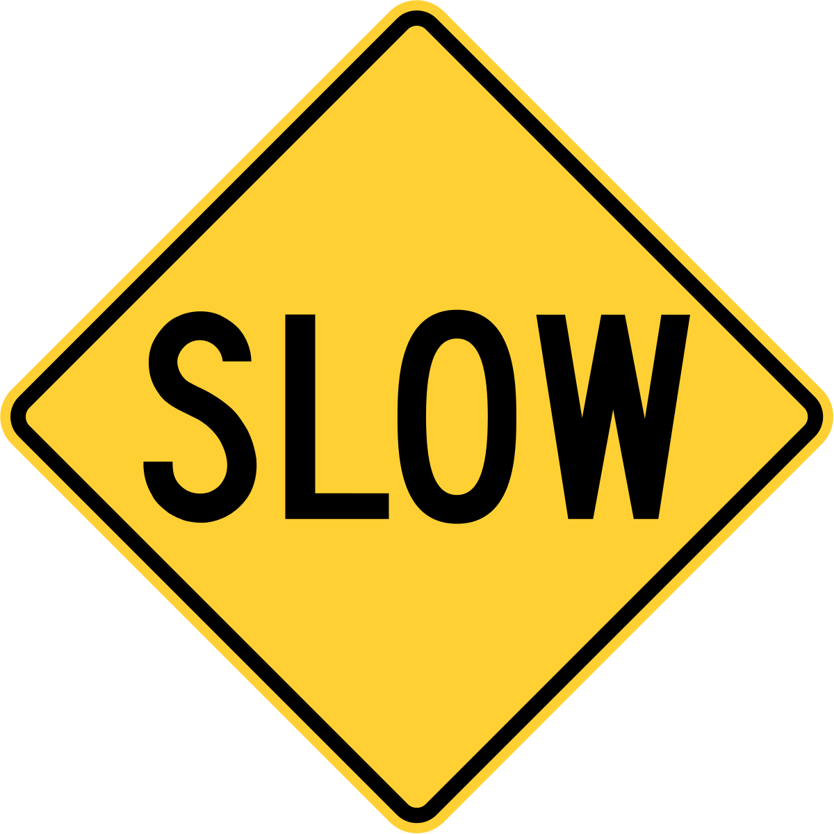 Slow Sign Png Free Download (gold, black, olive, orange)