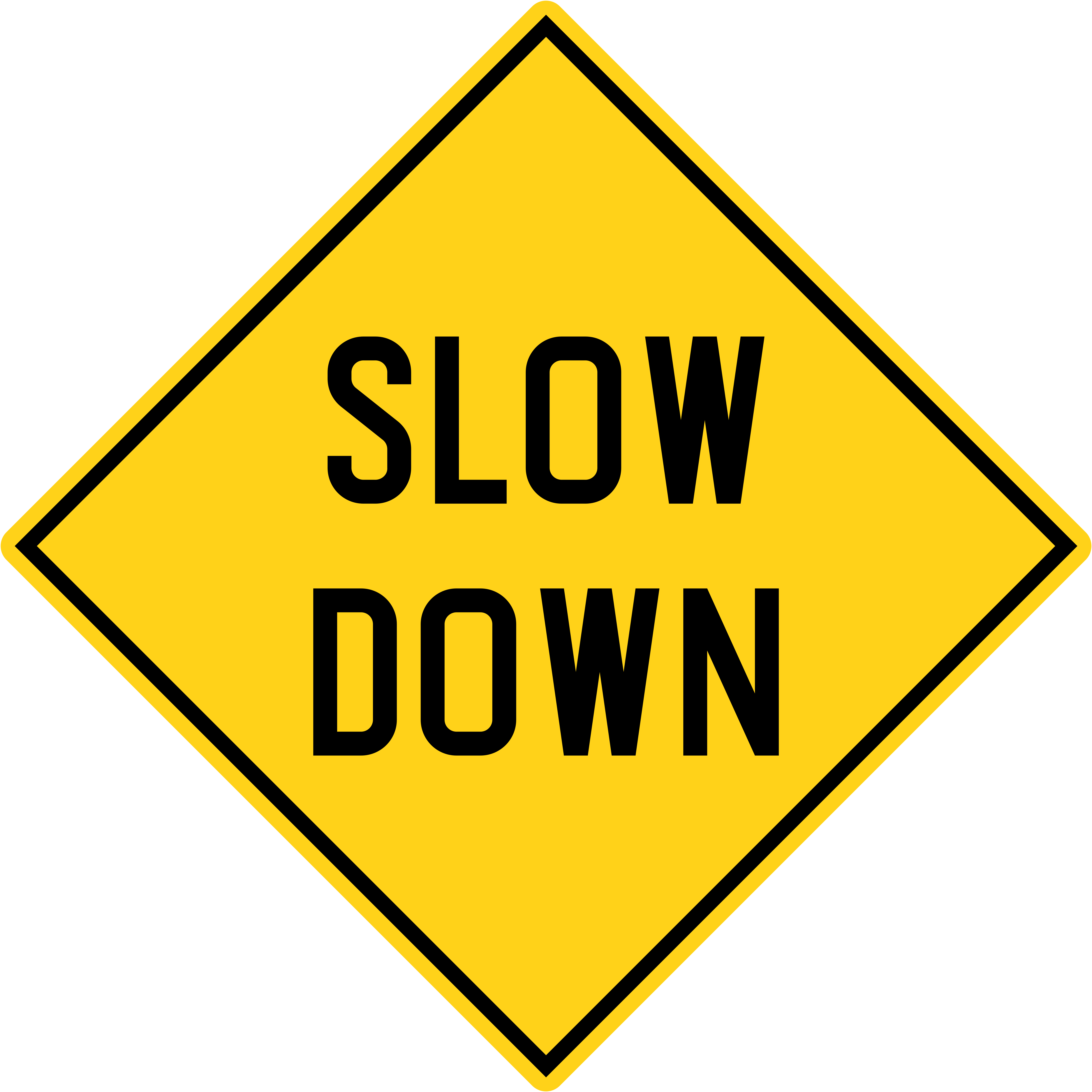 Slow Sign Png Free Image (gold, black, maroon, orange)