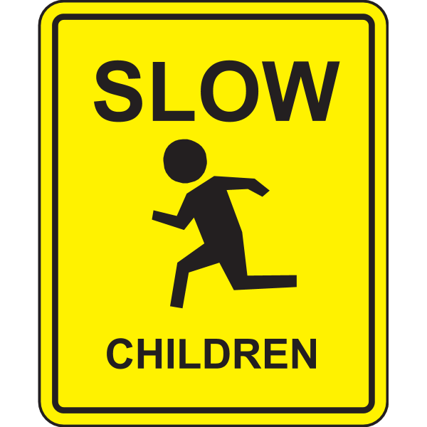 Slow Sign Png Picture (black, olive, yellow)