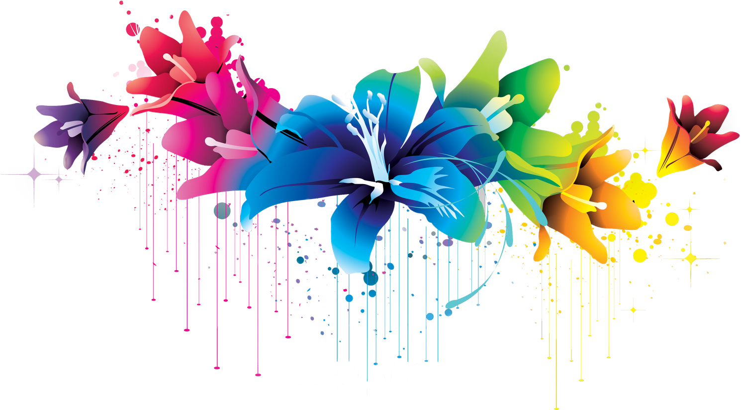 Flower Artwork Png Photo (black)