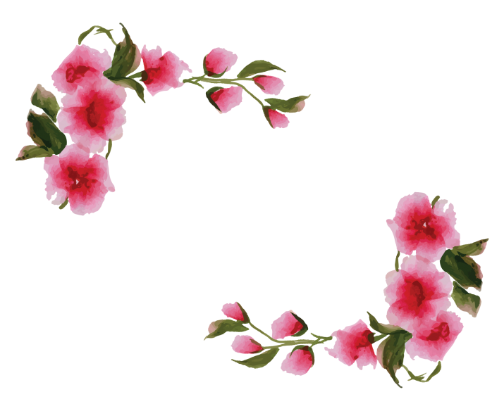 Flower Border Png Isolated Picture (black)