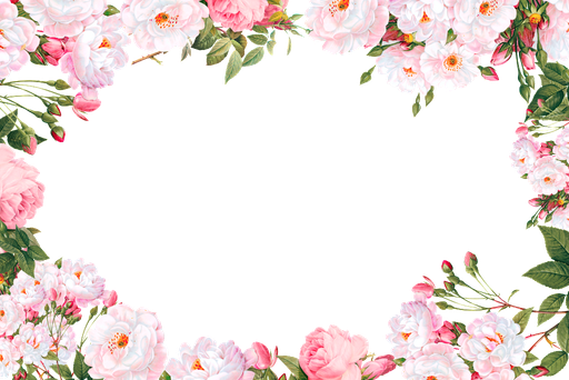 Flower Border Png Transparent (beige, white, lavender, black, pink)