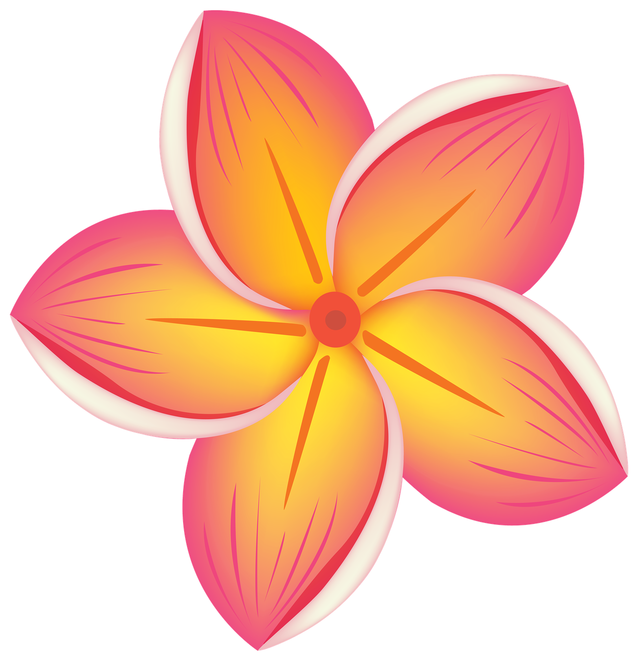 Flower Cartoon Png Isolated Hd (black, salmon, beige, orange)