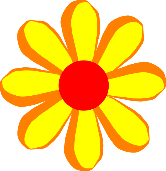 Flower Cartoon Png Photo (red, orange, yellow, white)