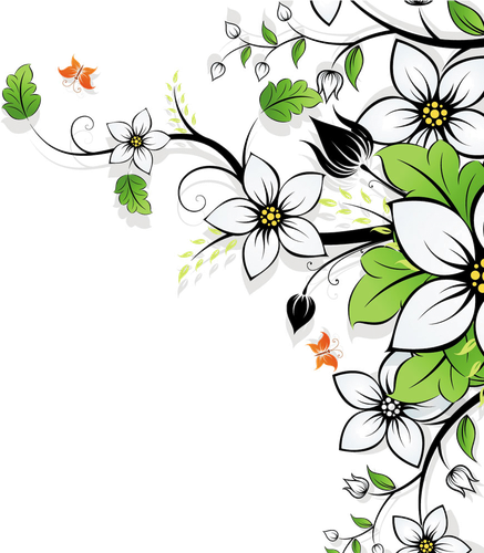 Flower Colorful Png Isolated File (black)