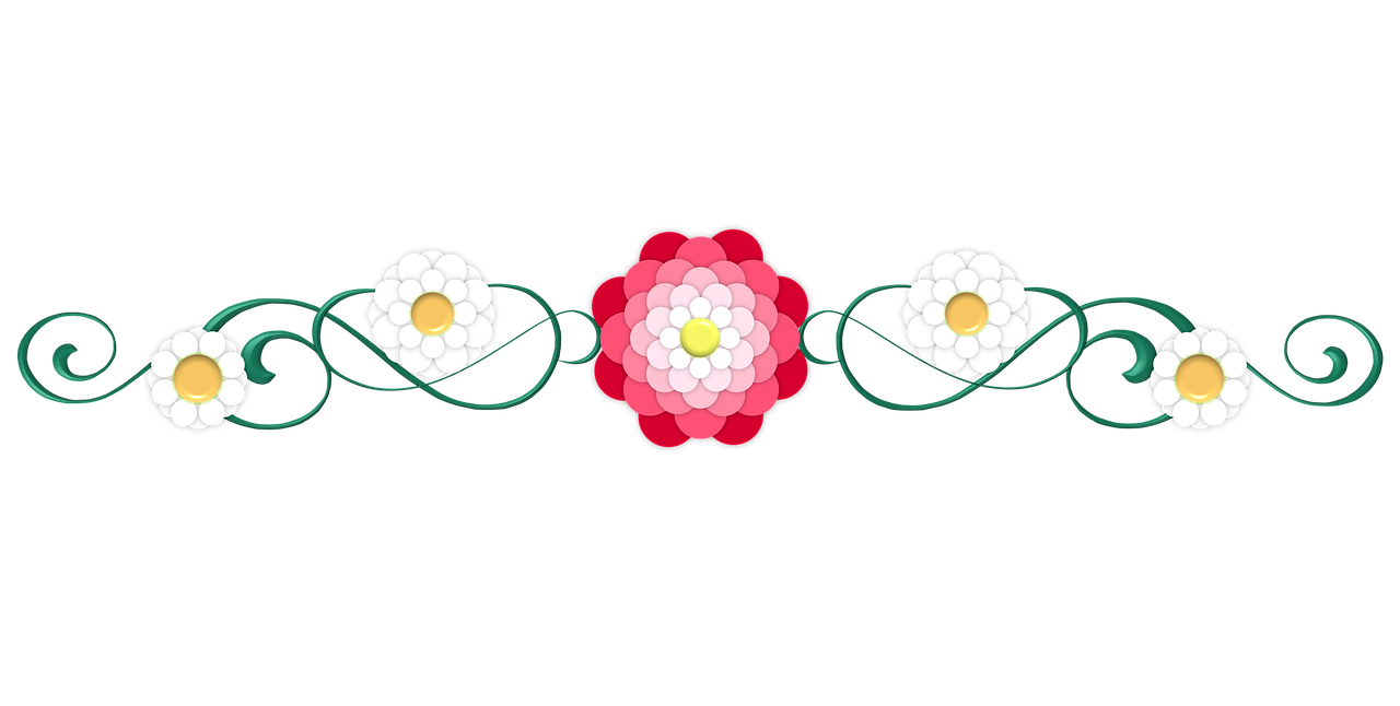 Flower Divider Png Picture (black, white)