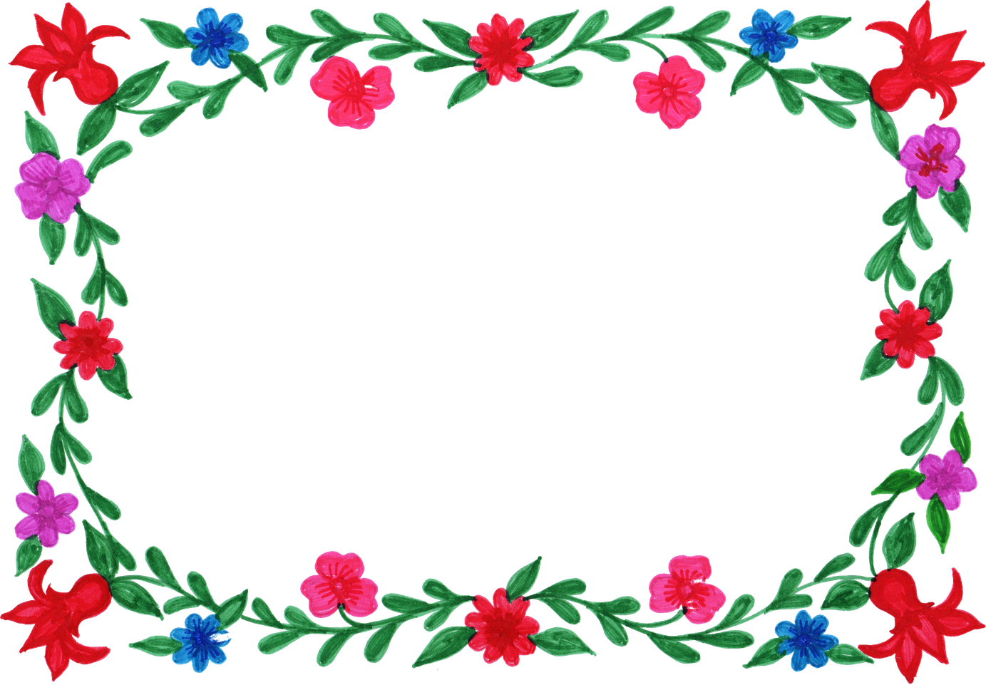 Flower Frame Png Clipart (black)