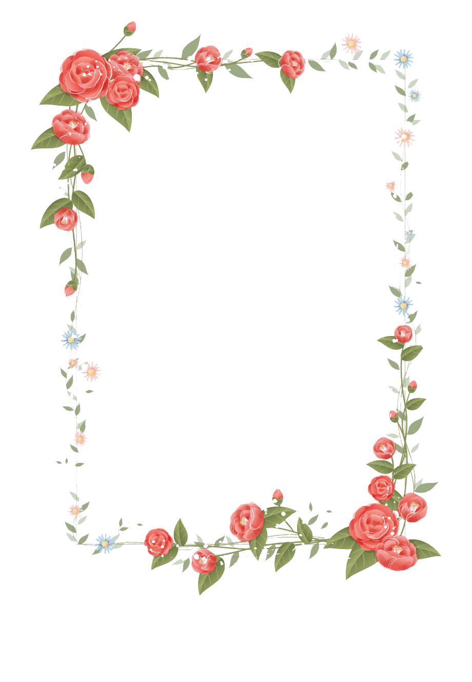 Flower Frame Png (beige, white)