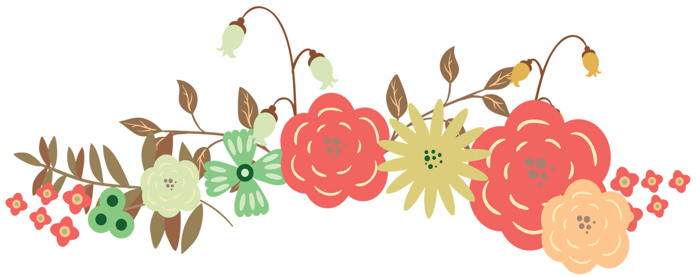 Flower Png Pic (black, silver, salmon)