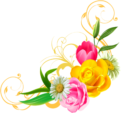 Flower Png Picture (black, gold, orange)