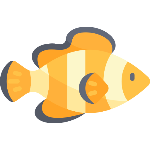 Clown Fish Png File (pink, orange, beige, black, gold)