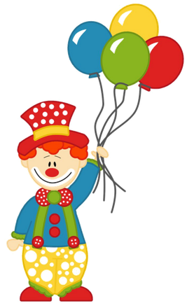 Clown Transparent Background (teal, olive, black, gold, red)