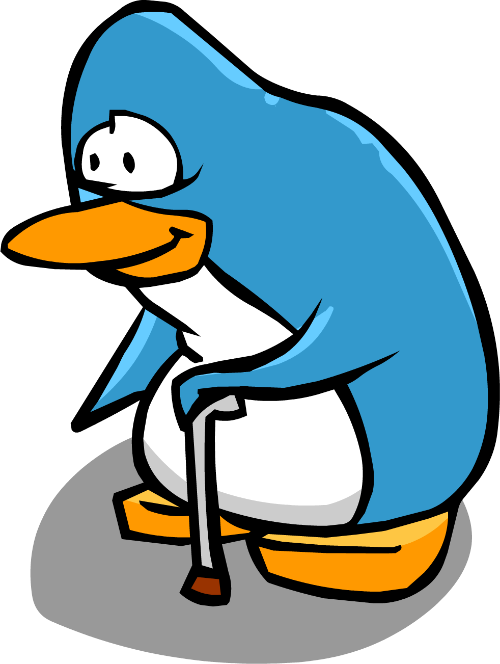 Club Penguin No Background (black, teal, orange, white)