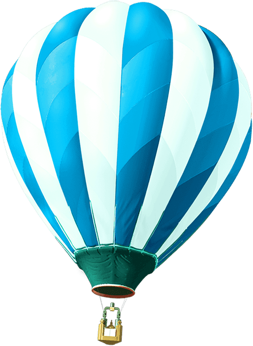 Blue Air Balloon Png Transparent Image (white, lavender, gray)