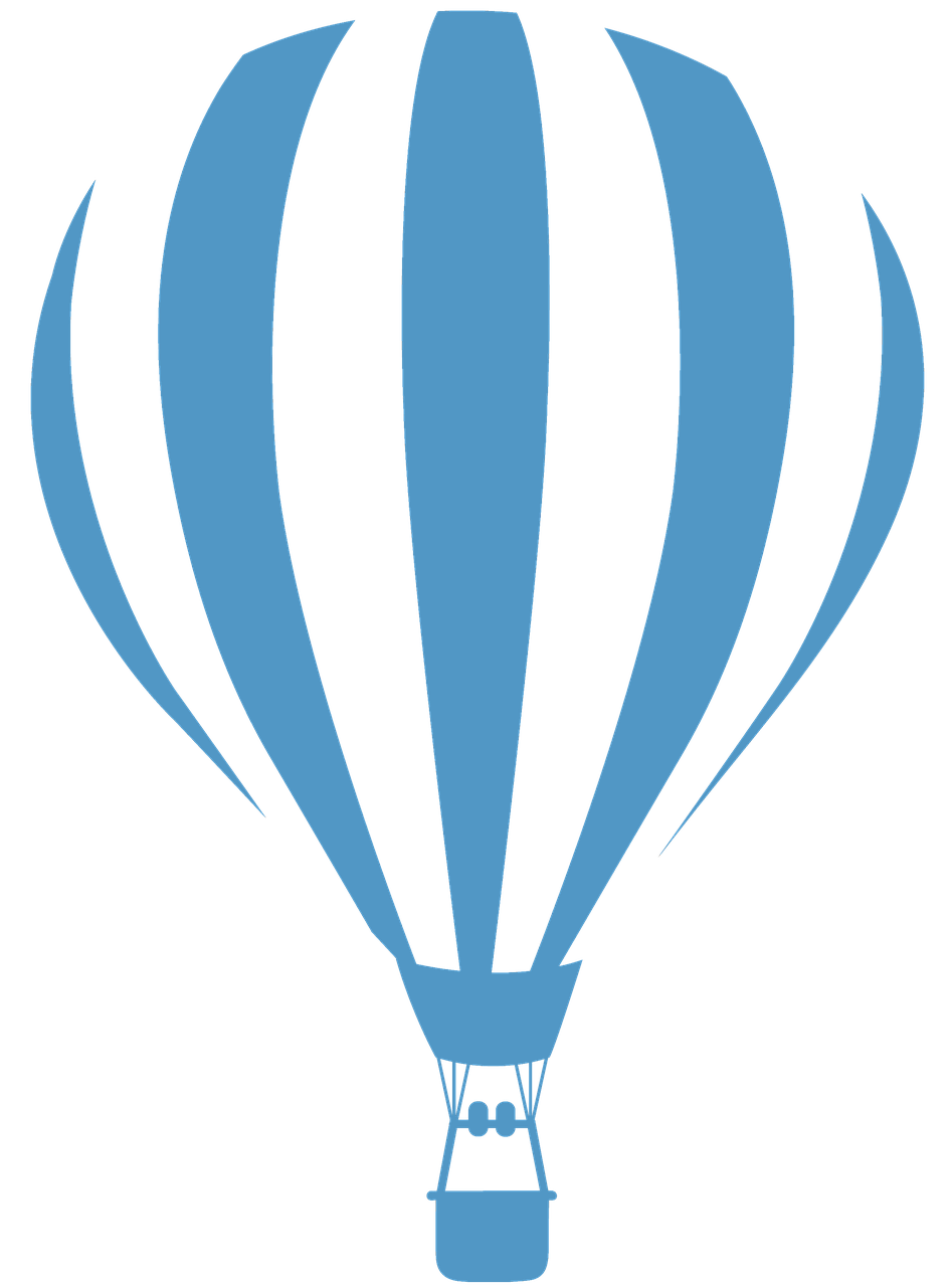 Blue Air Balloon Transparent Background (black, gray)