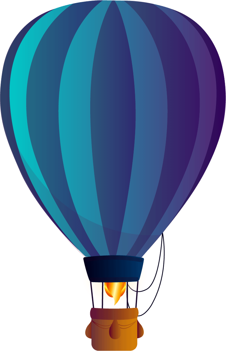 Blue Air Balloon Transparent Png (white, teal, indigo)