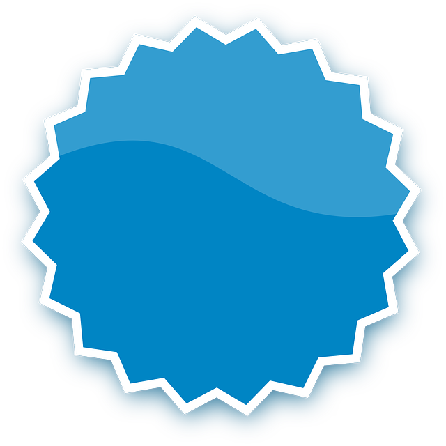 Blue Badge Transparent Png (white, teal)