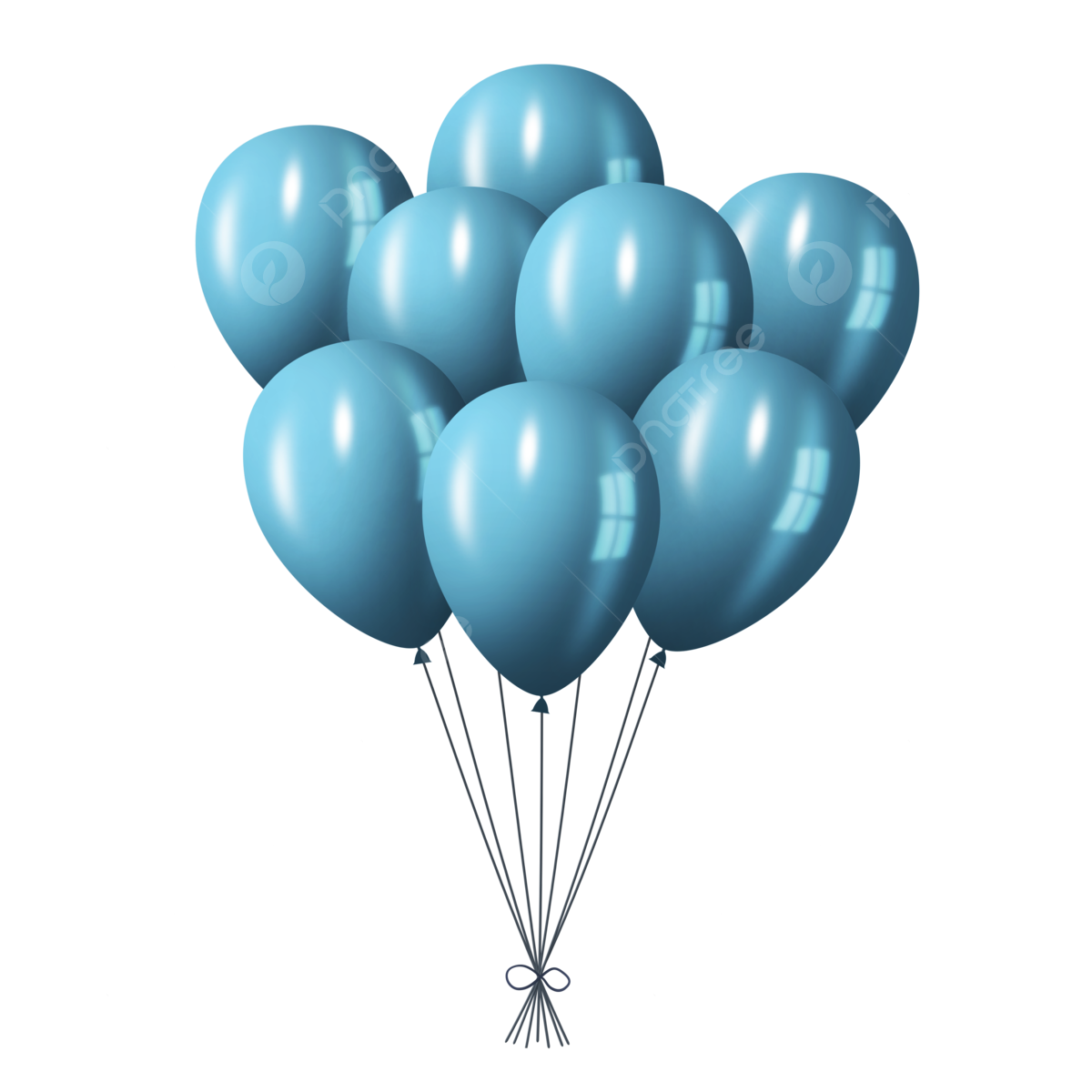 Blue Balloons Png Image File (black, silver)