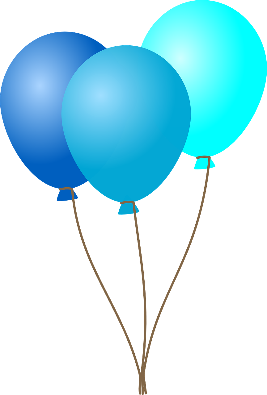 Blue Balloons Png Isolated Pic (greenish blue, black, teal)