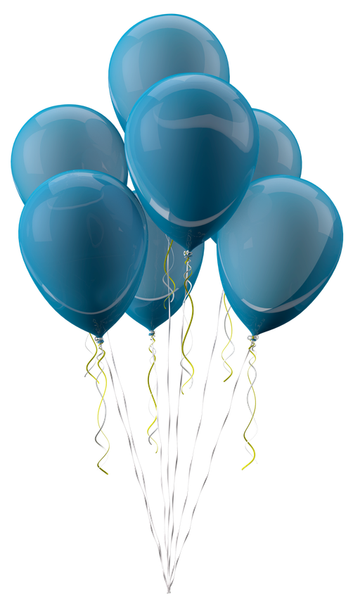 Blue Balloons Png Photo (black, gray)