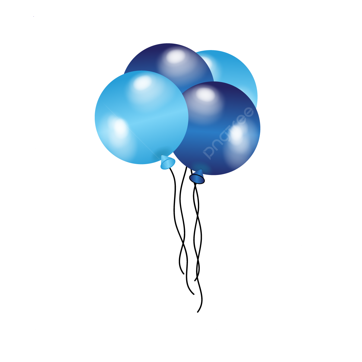 Blue Balloons Transparent (indigo, black, silver)