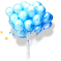 Blue Balloons (black, white)