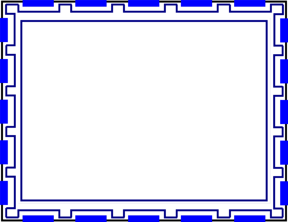 Blue Border Frame Png Image (blue, black, navy)