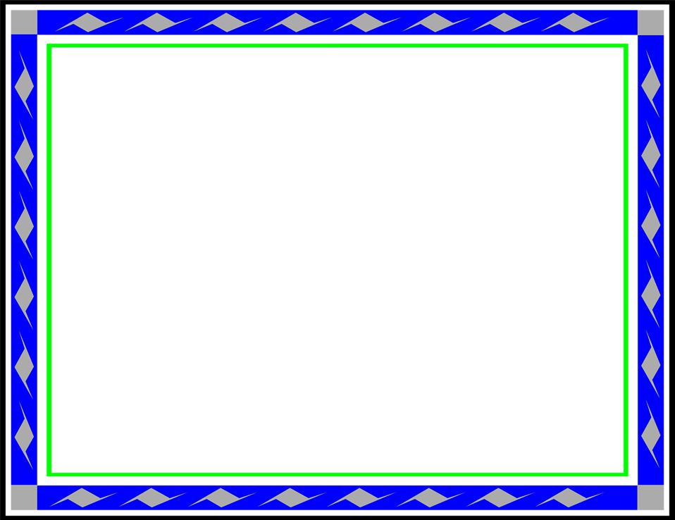 Blue Border Frame Transparent Background (black, lime, blue, green, navy)