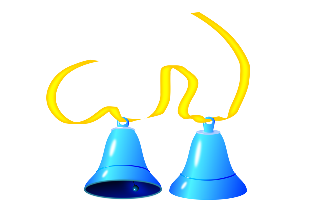 Blue Christmas Bell Png Pic (gold, black, yellow)