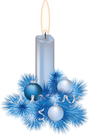 Blue Christmas Candle Png Photos (white, black, gray, silver)