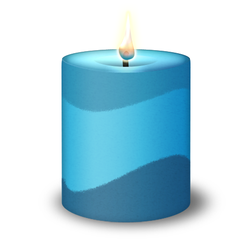 Blue Christmas Candle Transparent Background (indigo, white, black, silver, beige)