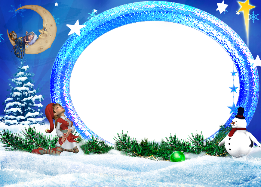 Blue Christmas Frame Png Transparent Picture (white, lavender, black)