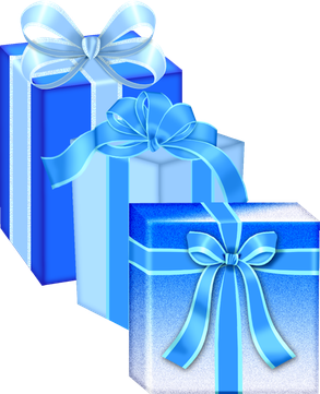 Blue Christmas Gift Png Photo (black, silver, lavender, greenish blue, blue)