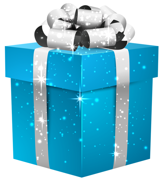 Blue Christmas Gift Png Picture (silver, black, teal)